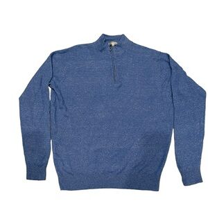 Peter Miller Sweater Men XL Blue 1/4 Zip Golf Pullover Casual Jumper Stretch